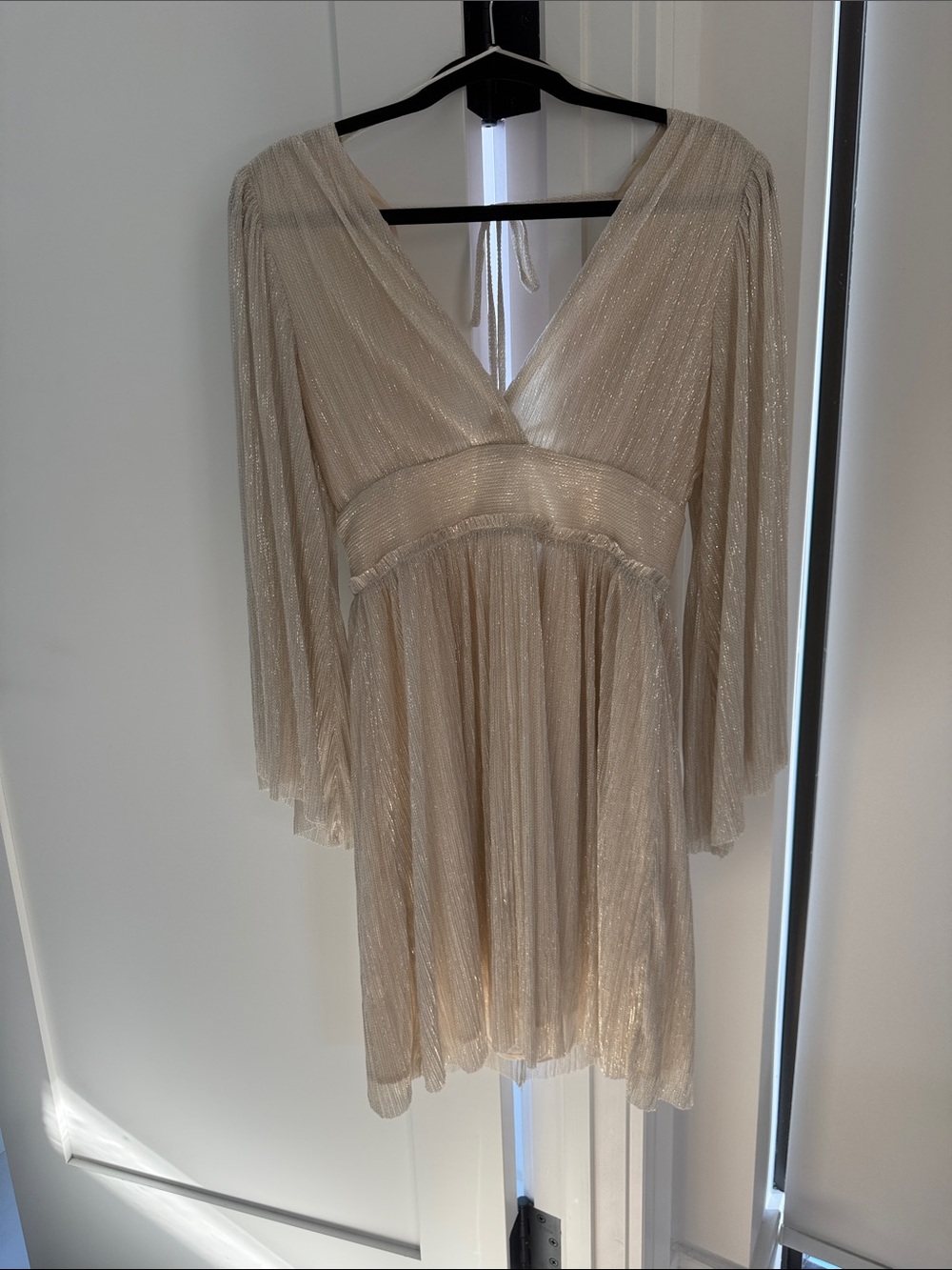lovestitch Shimmery Cream V-Neck Beautiful Dress